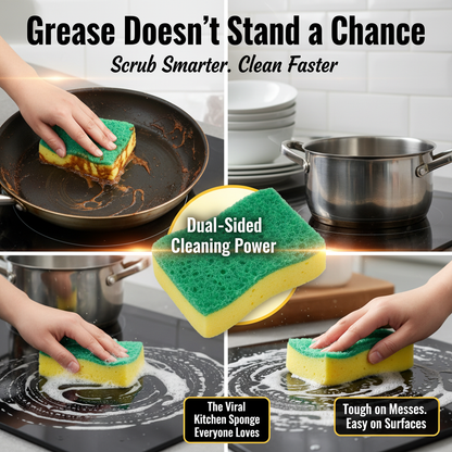 Highly absorbent double-sided sponge magic cleaning pot rust sponge cleaning brush kitchen cleaning tool