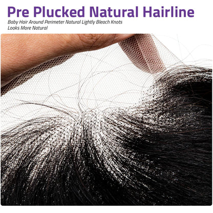 Body Wave 13x6 HD Transparent Lace Front Human Hair Wig 40 Inch Pre Plucked 220 Density 5x5 Glueless Lace Frontal Wigs for Women