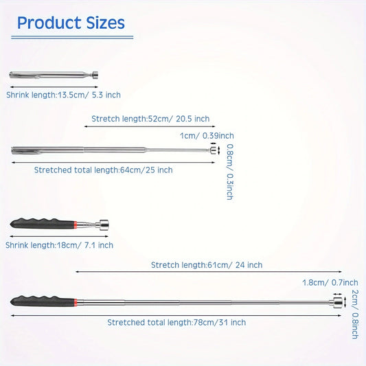 Telescopic magnet picking tool for hard to reach areas
